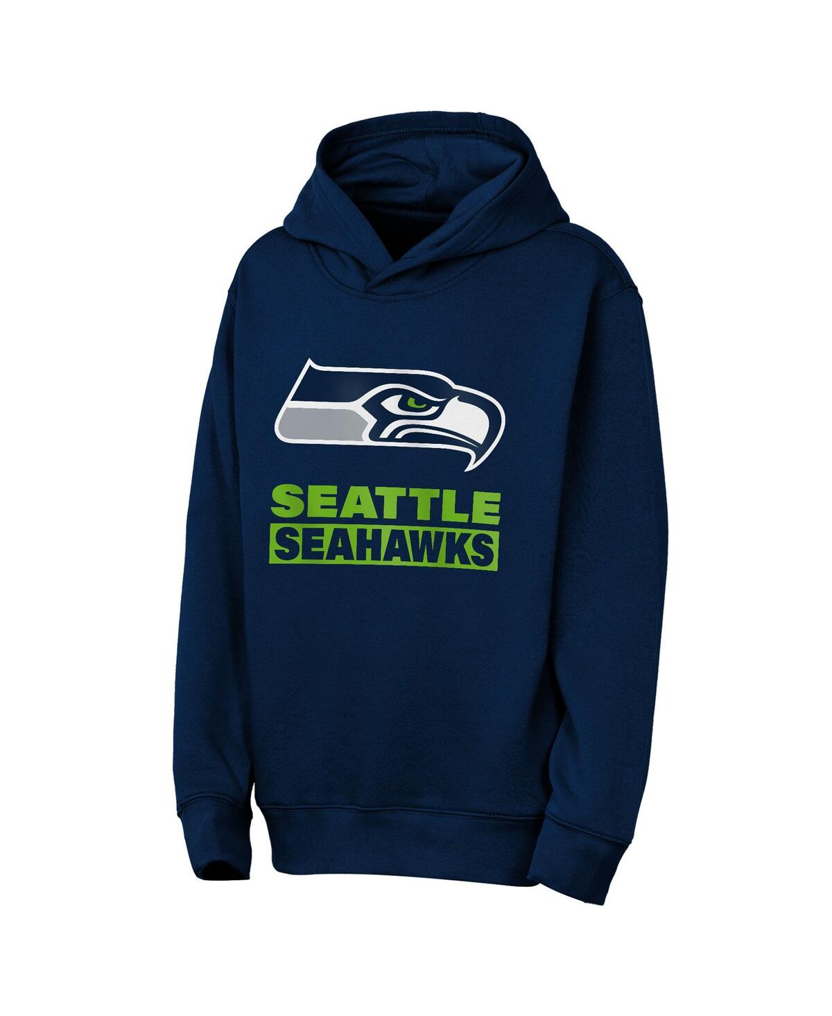 Outerstuff Big Boys and Girls College Navy Seattle Seahawks Back to Basics Hoodie