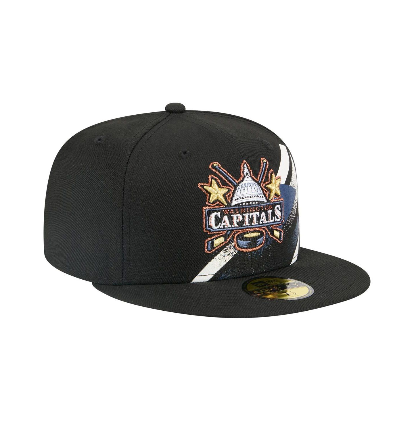 Мужская кепка New Era Black Washington Capitals Faded Lines 59FIFTY Fitted Hat — фото 3