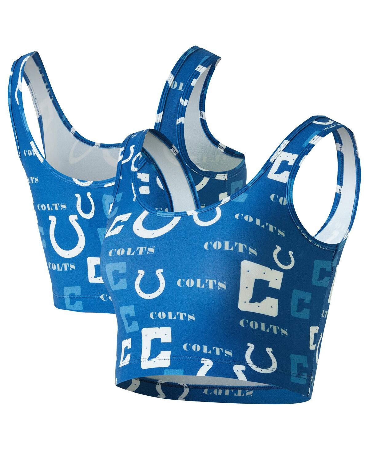 Concepts Sport Women's Royal Indianapolis Colts Mosaic Allover Print Bralette In Blue