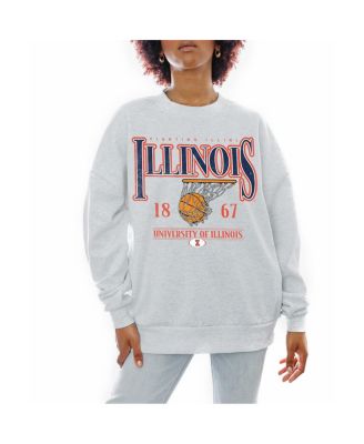 Gameday Couture - Women's Gray Illinois Fighting Illini Basketball Premium Fleece Drop Pullover Sweatshirt