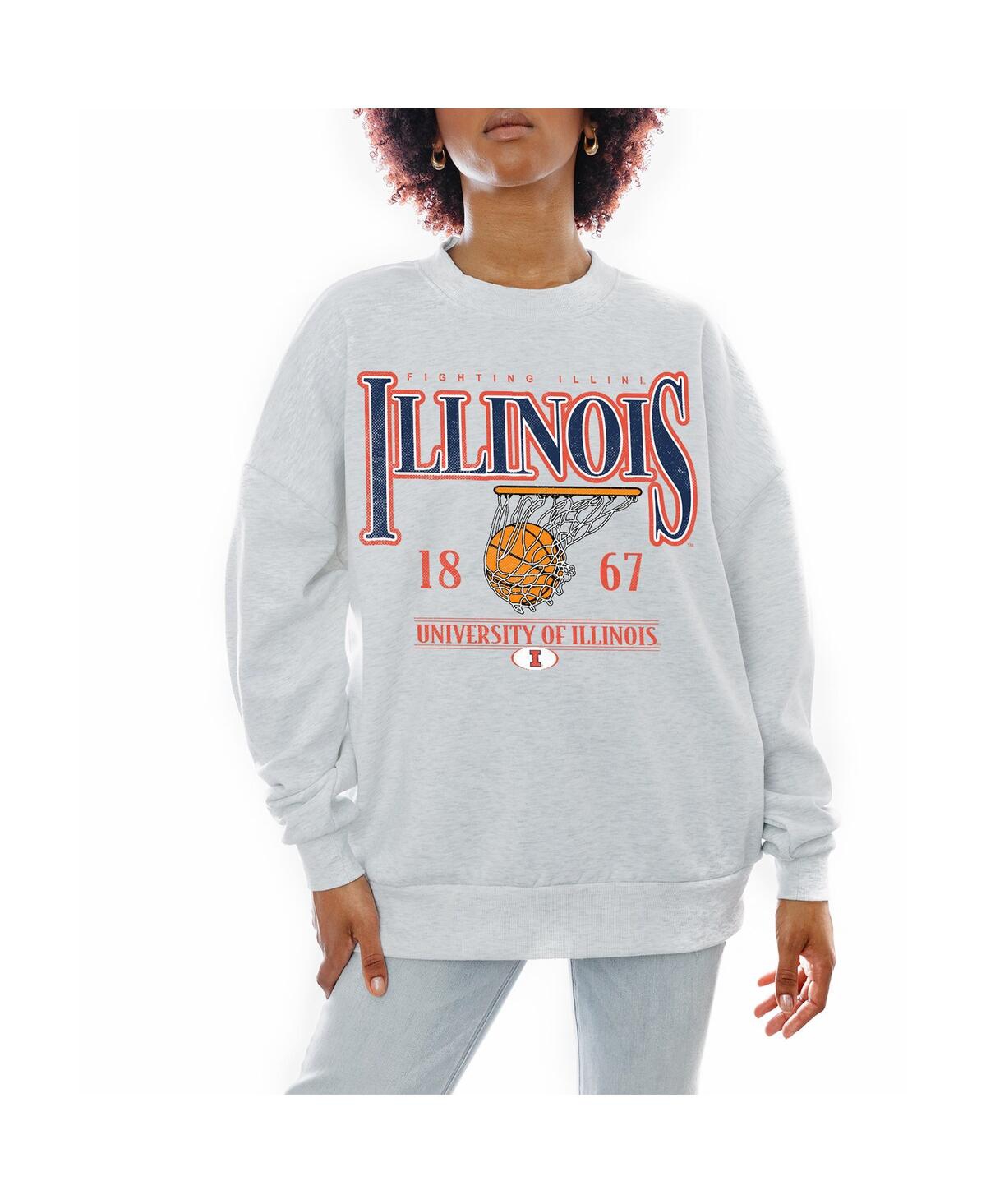 Gameday Couture Women's Gray Illinois Fighting Illini Basketball Premium Fleece Drop Pullover Sweatshirt In Gray