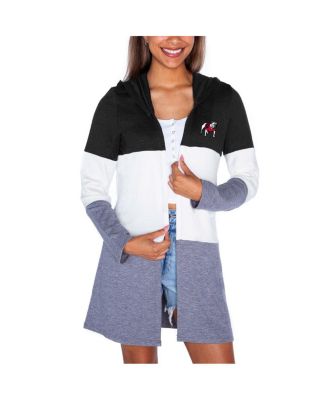 Women's Black Georgia Bulldogs Color Block Hooded Cardigan