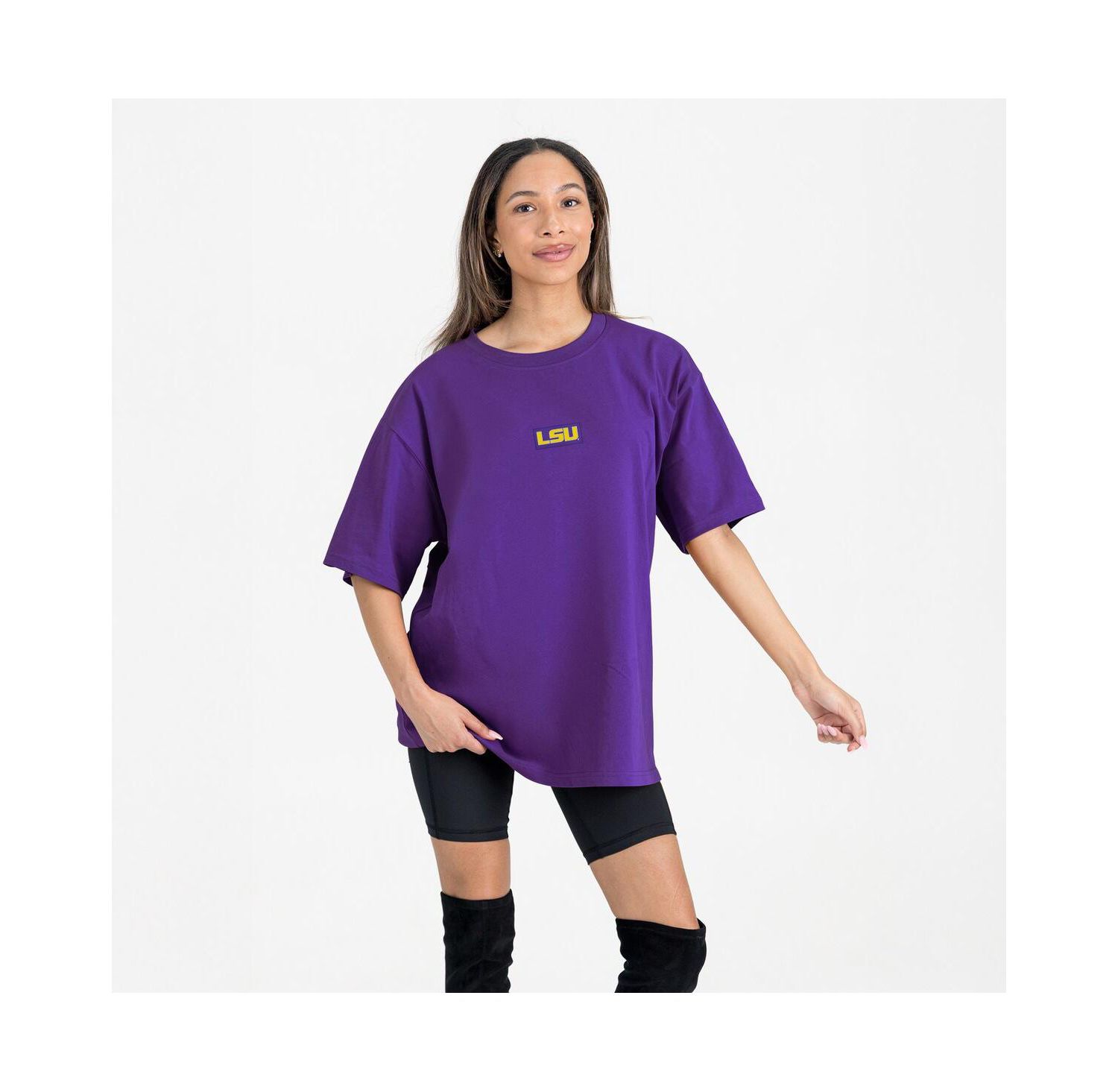 Women's Purple LSU Tigers Oversized Back at Ya T-Shirt