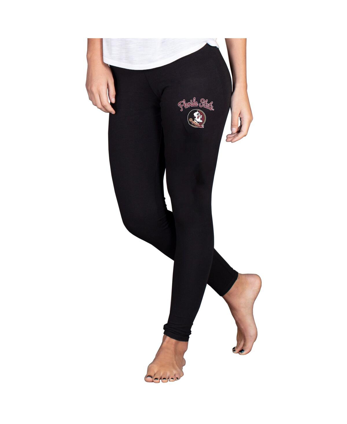 Concepts Sport Women's Black Florida State Seminoles Fraction Essential Leggings In Black