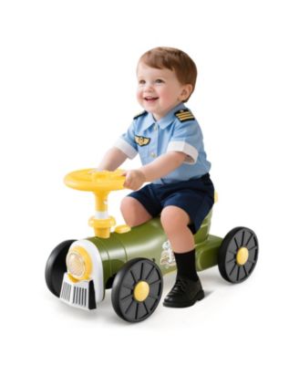 Ride on Push Car with Storage Compartment & Train Whistle Sound Button