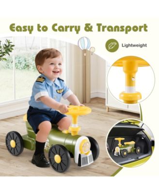 Ride on Push Car with Storage Compartment & Train Whistle Sound Button