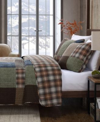 Classic Patchwork Cotton Reversible 3-Pc. Quilt Set, King