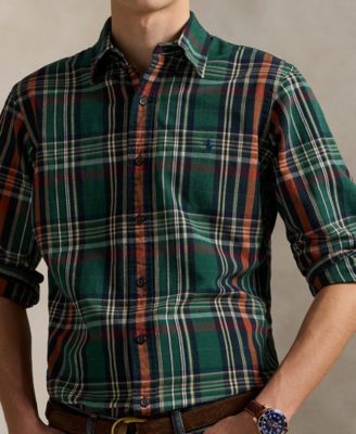 Men's Classic-Fit Plaid Oxford Shirt