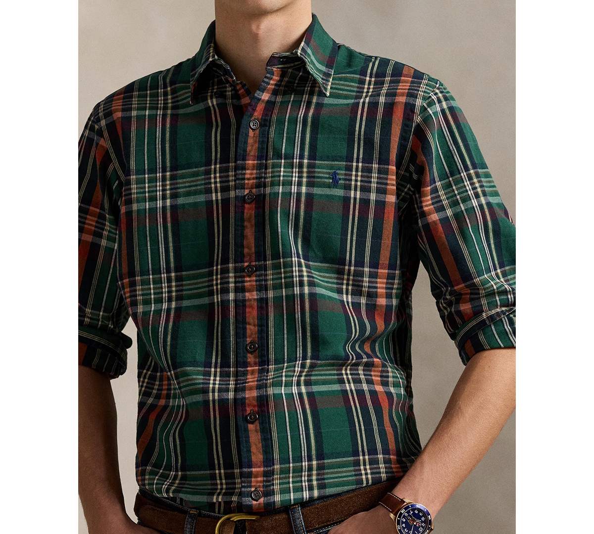 Polo Ralph Lauren Men's Classic-Fit Plaid Oxford Shirt