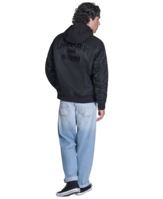 Men's Hooded Bib Varsity Bomber Jacket