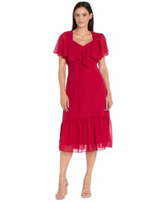 R & M Richards - Women's Capelet Short-Sleeve Dress