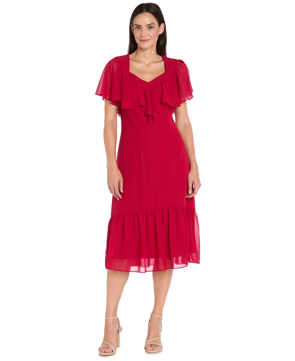 R & M Richards Women's Capelet Short-sleeve Dress In Multi