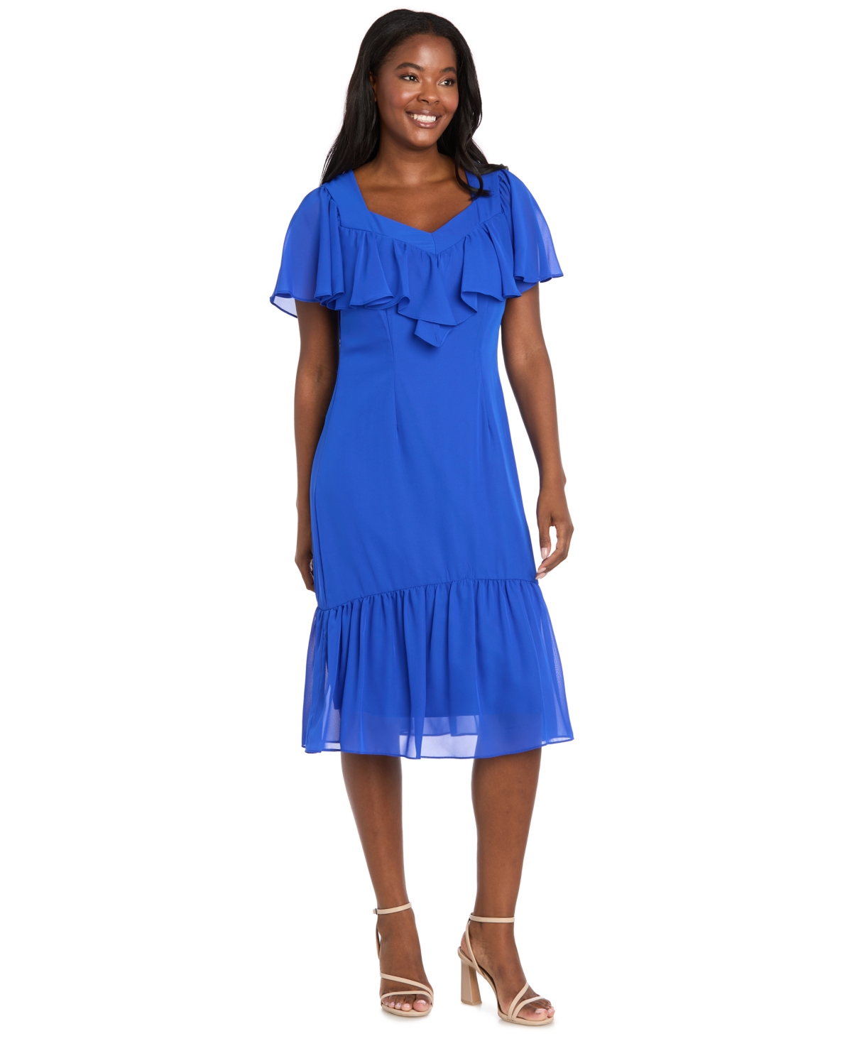 R & M Richards Women's Capelet Short-sleeve Dress In Multi