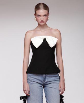 Avec Les Filles - Women's Bow Detail Tube Top