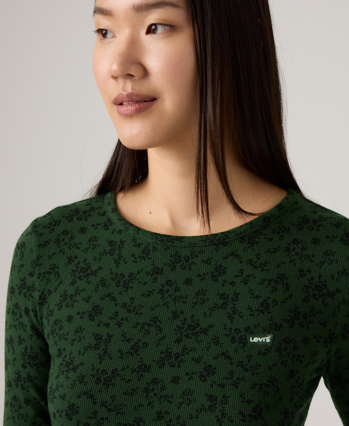 Levi's Women's Hayes Clara Strip Long Sleeve Top In Green
