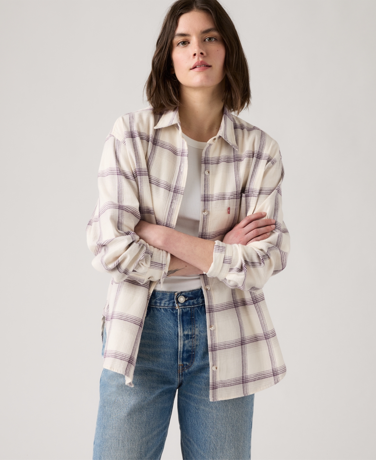 Levi's Women's Henriette Flannel Long Sleeve Shirt In Neutral