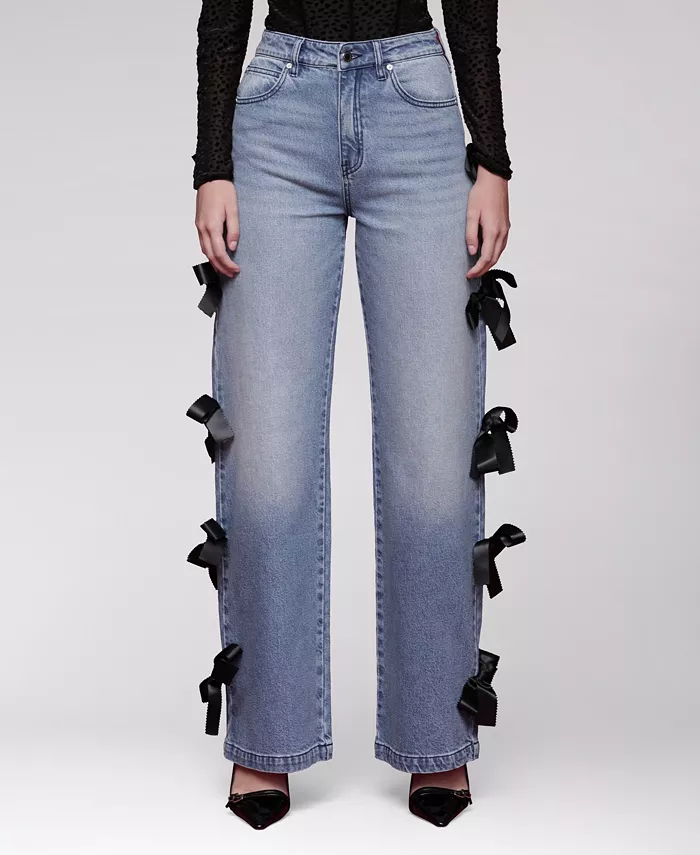Women's Bow Detail High-Rise Jeans