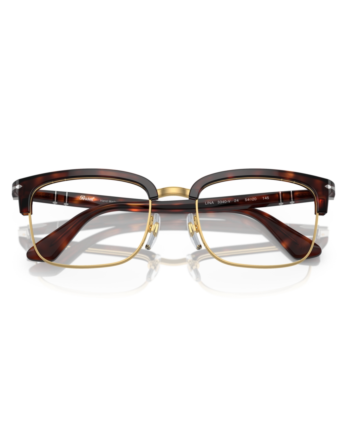 Persol Unisex Square Lina Eyeglasses, Po3340v In Brown