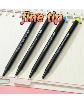 12 Colors Fineliner Pens Set, 0.4mm Fine Point Colored Pens for Journaling, Doodling, Drawing, Note Taking and Adult Coloring