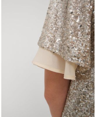 Women's Tops & Tees Sequin Flutter Sleeve Top