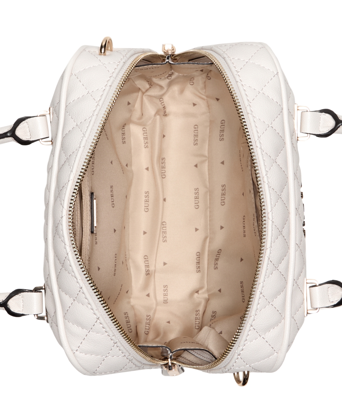 Guess Atabey Small Boxy Satchel Bag In Neutral