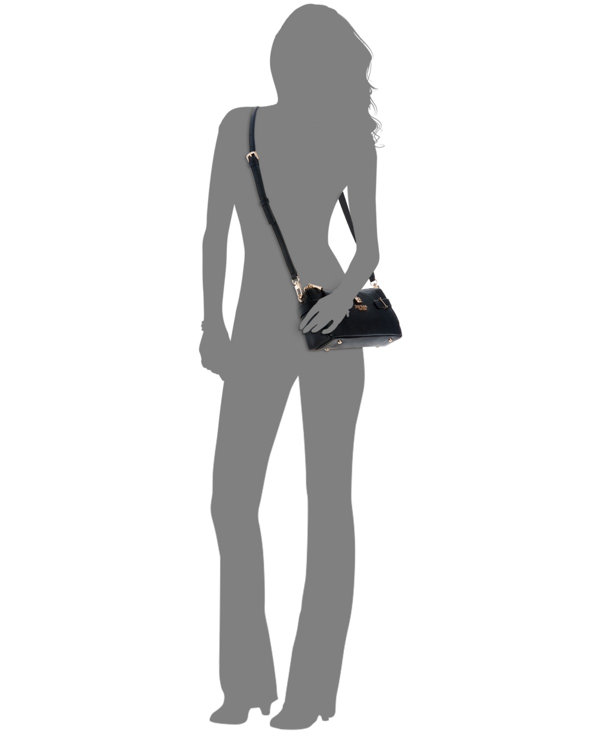 Guess Yesba Small Top Zip Shoulder Bag In Black