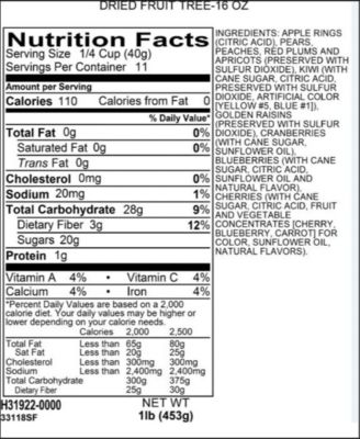 Holiday Dried Fruit Tree, 1 Pound