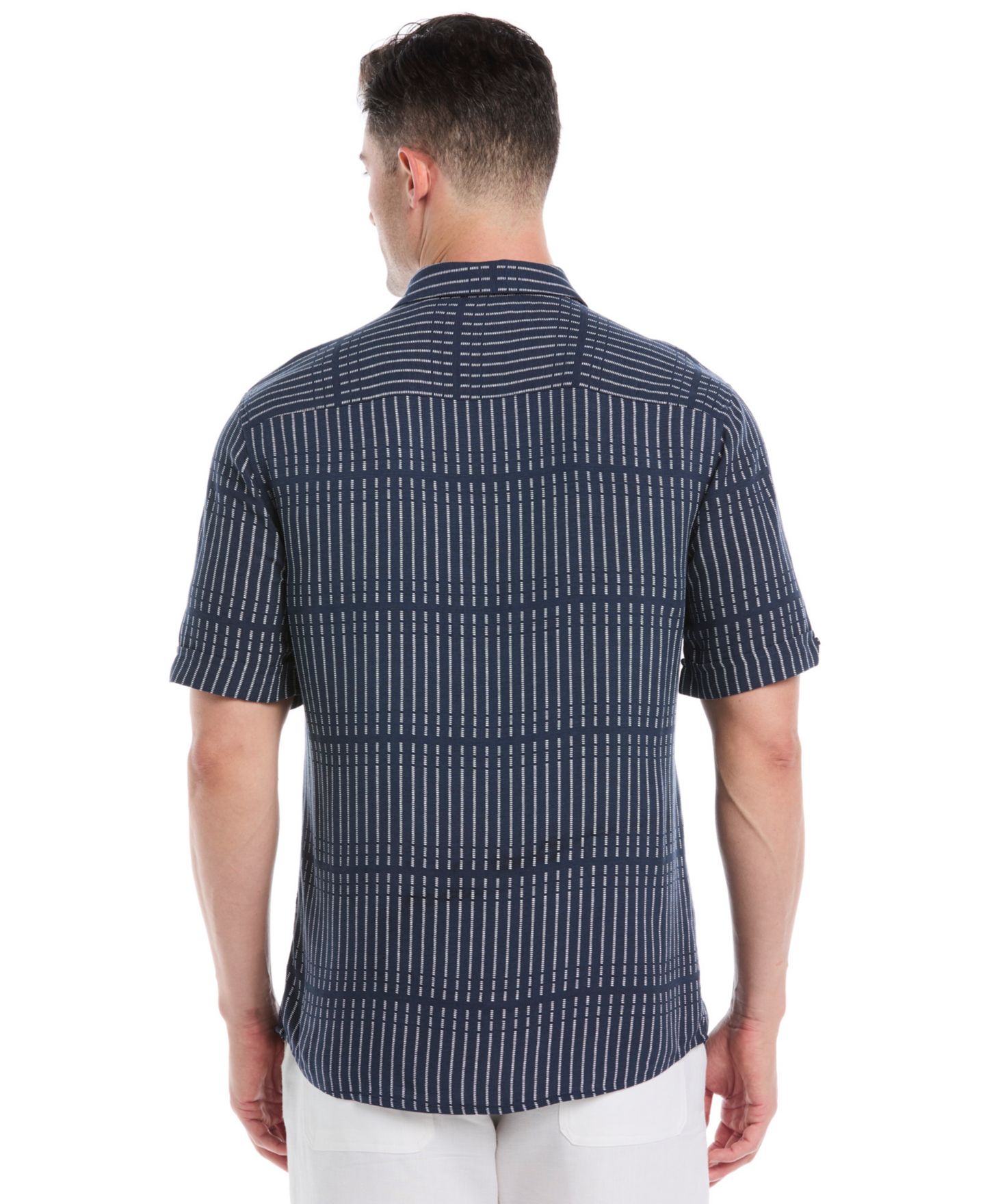 Мужская рубашка Cubavera Broken Stripe Print Short-Sleeve, цвет: Spell Bound — фото 5