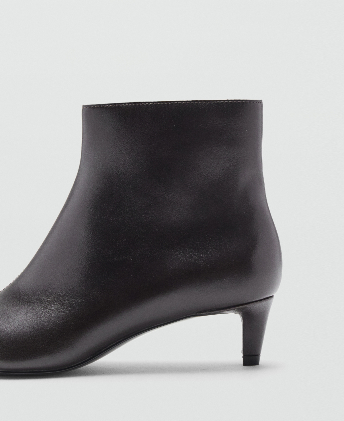 Mango Women's Kitten Heels Leather Boots