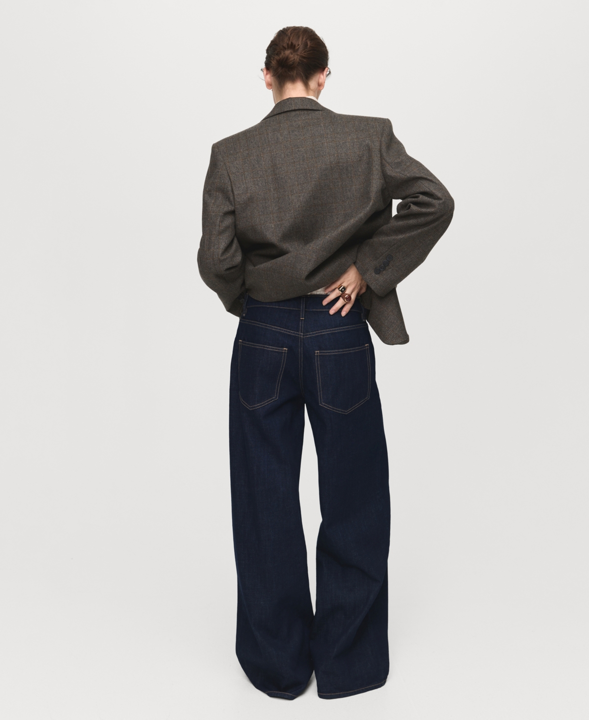 Mango Women's Low-rise Wide-leg Jeans In Blue