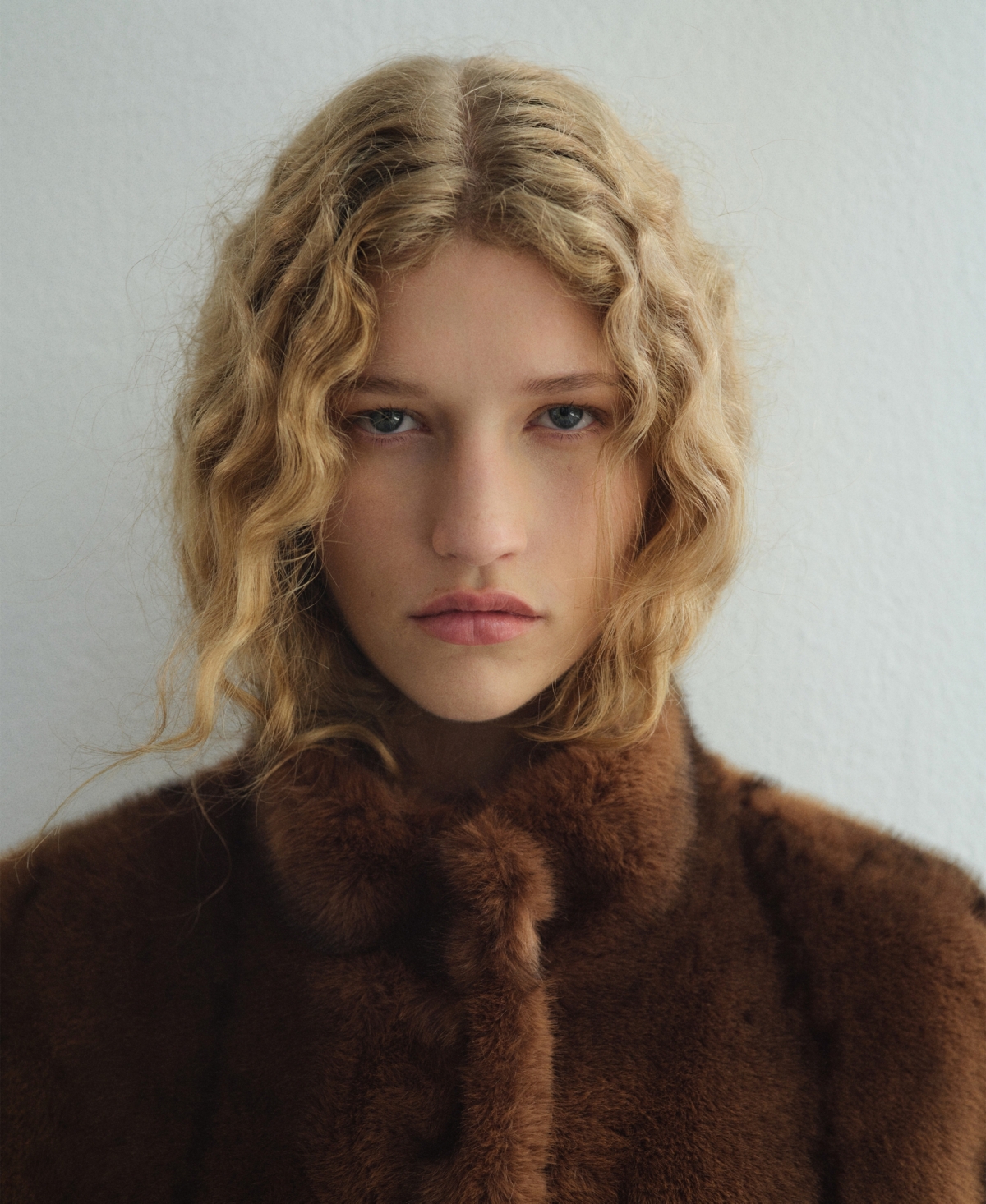 Mango Faux Fur Effect Jacket With Pockets Medium Brown In Brown