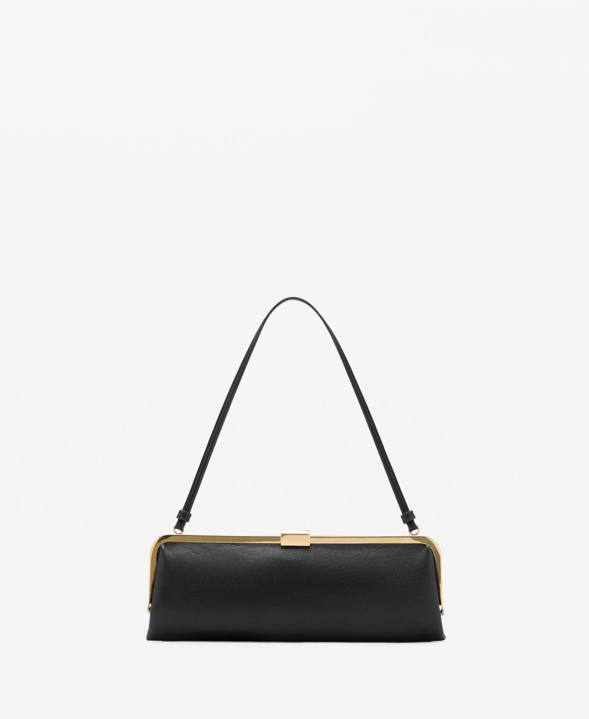 Mango Women's Metallic Clutch Handbag In Black