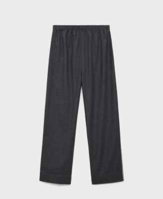 Women's Contrast Piping Cotton Flannel Pants