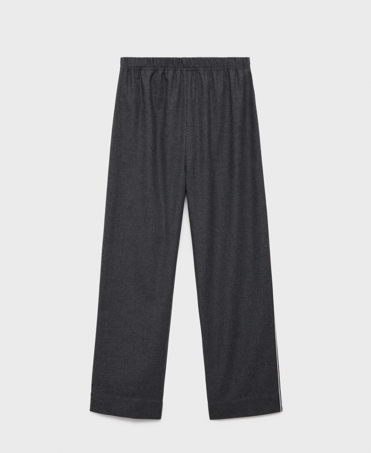 Mango Women's Contrast Piping Cotton Flannel Pants