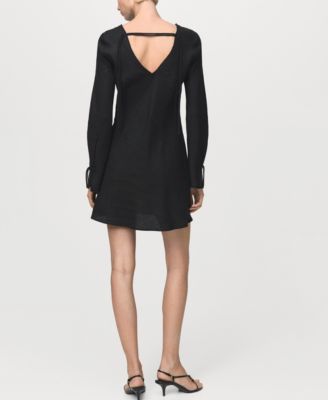 Women's Back Opening Linen Dress