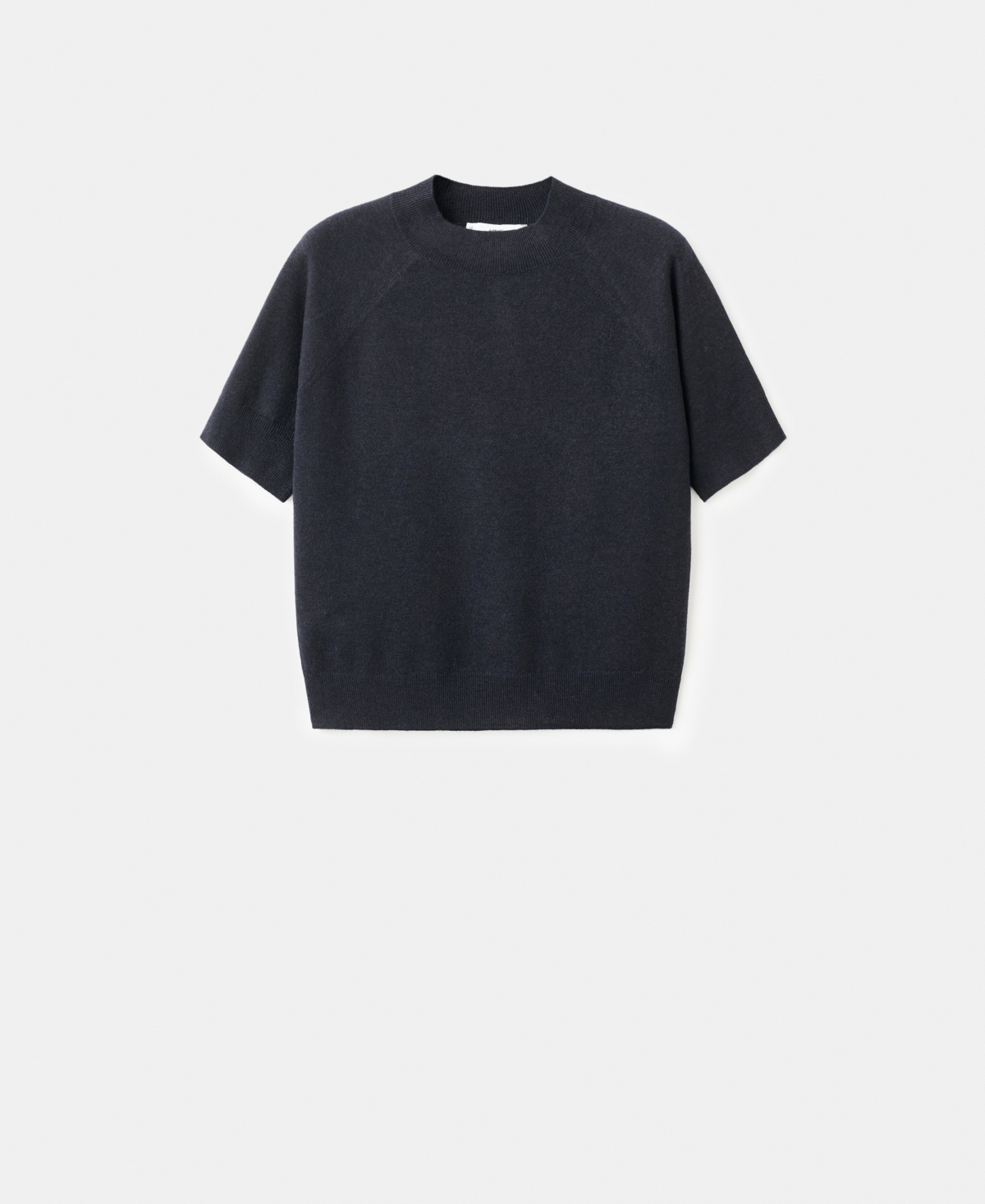 Mango Short Sleeve Sweater In Black