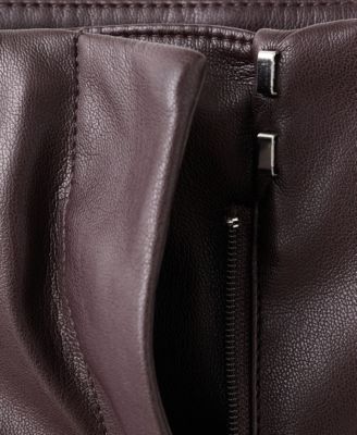 Women's Leather-Effect Slim-Fit Pants