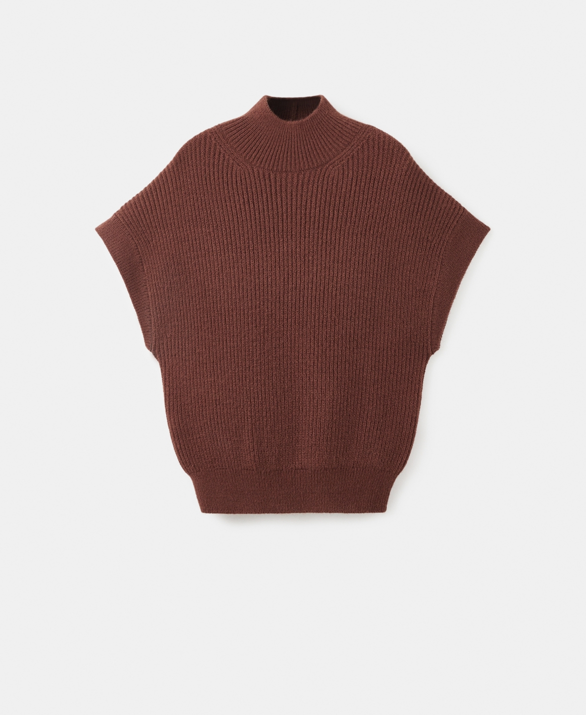 Mango Perkins Short Sleeve Sweater In Brown