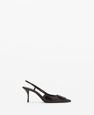 Women's Patent Leather Ring Detail High-Heeled Shoes