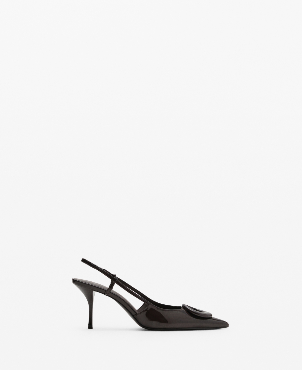 Mango Women's Patent Leather Ring Detail High-Heeled Shoes