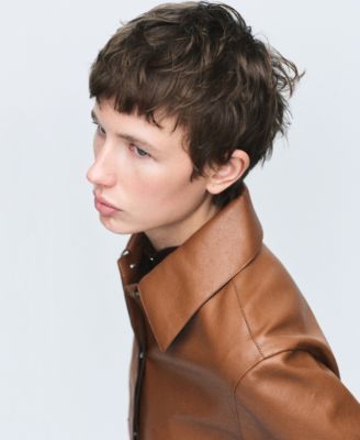 Women's Pockets Leather-Effect Jacket