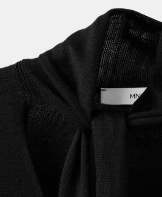 Women's Scarf Detail V-Neck Sweater