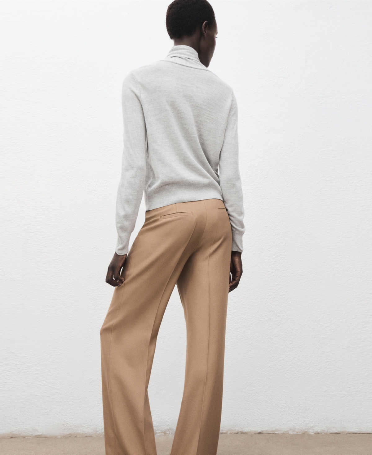 Mango Knotted Turtleneck Sweater In White