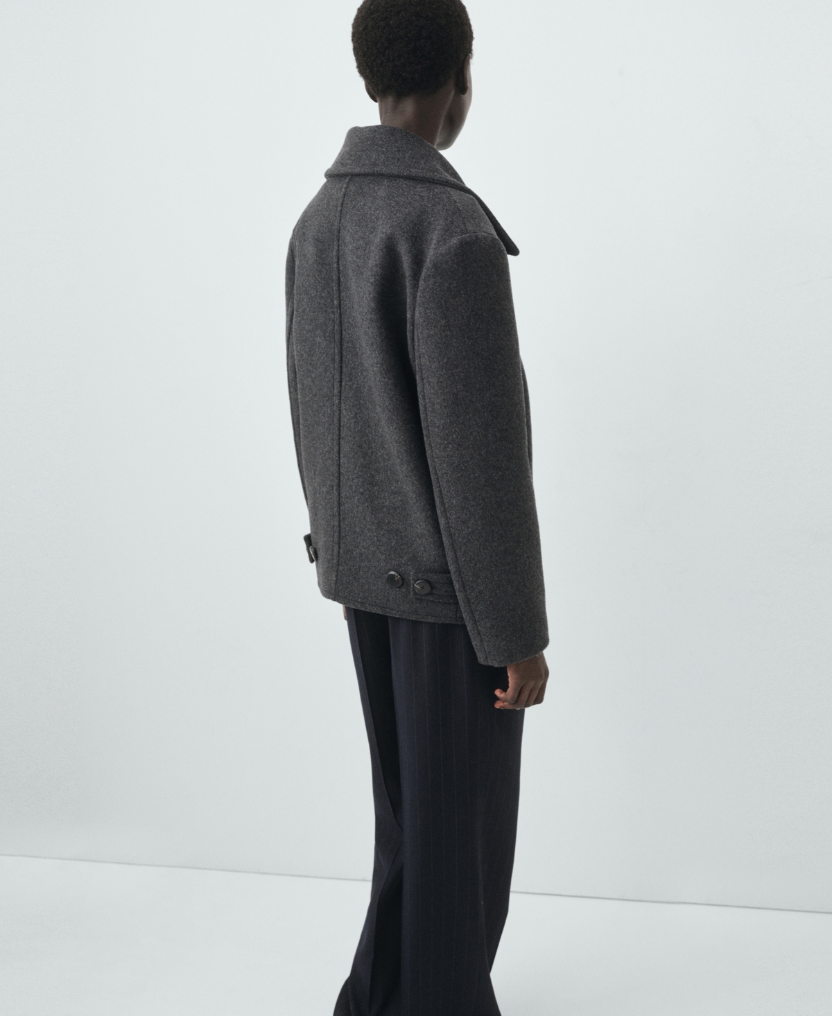 Mango Women's Double-breasted Wool Coat In Black