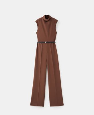 Women's Draped Neck Belt Jumpsuit