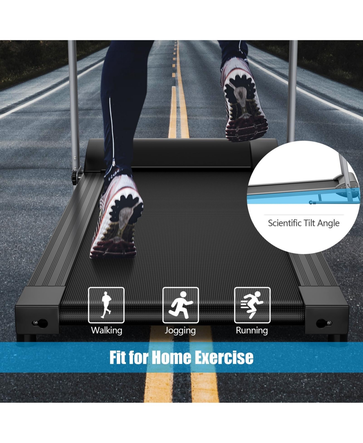 Skonyon Electric Foldable Treadmill with Lcd Display and Heart Rate Sensor