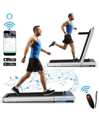 4.75HP 2 In 1 Folding Treadmill with Remote APP Control