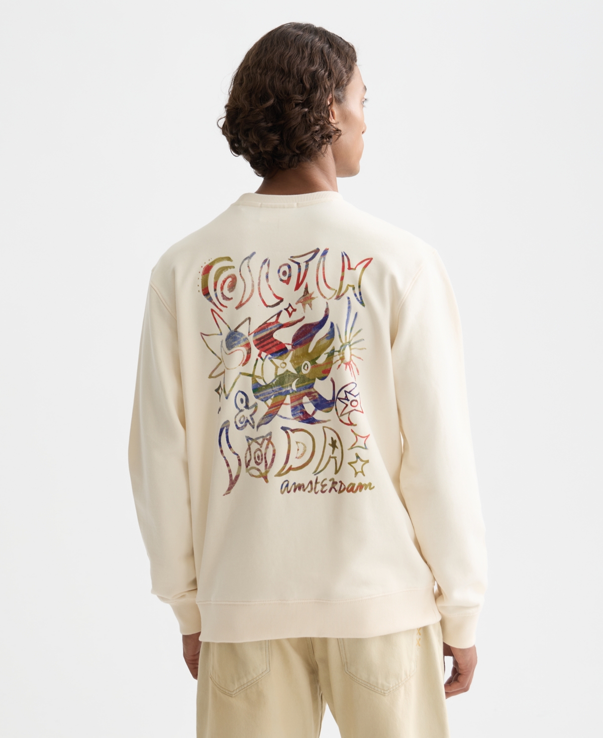 Scotch & Soda Men's Front and Back Artwork Pull-Over Sweatshirt