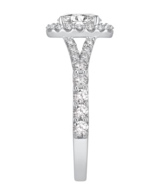 Oval Halo Engagement Ring (1-1/2 ct. t.w.) in 14k White Gold