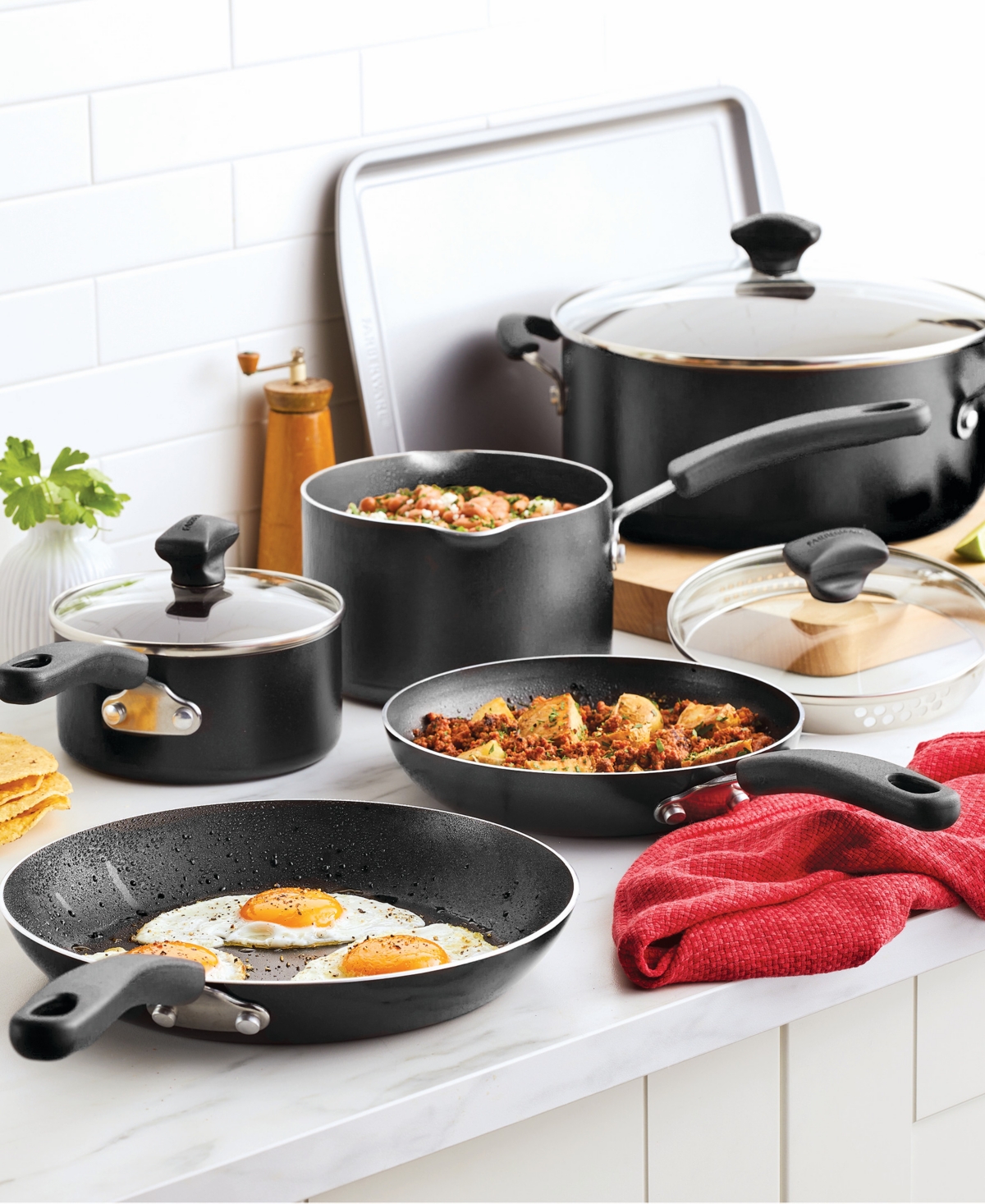 Farberware Cookstart 15-Pc DiamondMax Nonstick Cookware Set